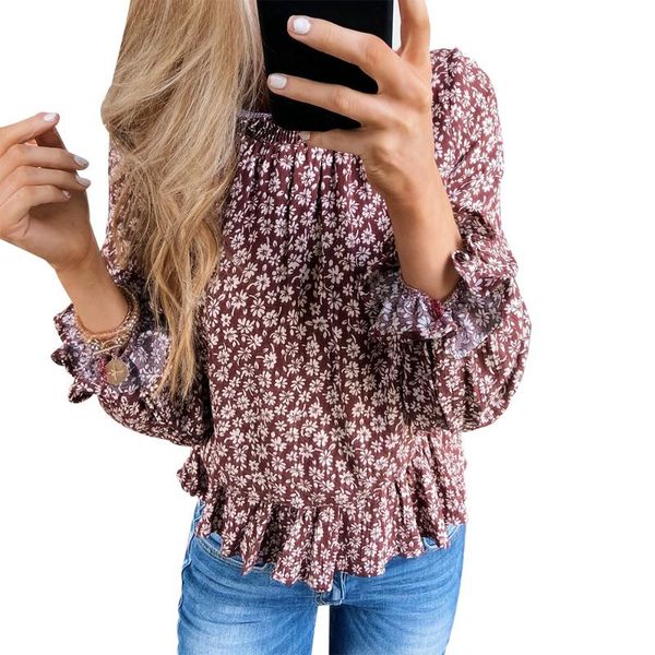 women's blouses & shirts women fashion spring blouse streetwear long sleeve floral chiffon shirt loose elegant turtleneck party, White
women's blouses & shirts women fashion spring blouse streetwear long sleeve floral chiffon shirt loose elegant turtleneck party, White