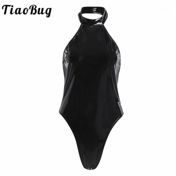 tiaobug patent leather one piece wetlook halter backless women leotard bodysuit high cut women jumpsuit clubwear1, Black;white
tiaobug patent leather one piece wetlook halter backless women leotard bodysuit high cut women jumpsuit clubwear1, Black;white