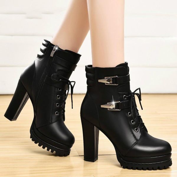 boots women winter shoes woman high heel lace up ankle boots buckle platform wedges leather women goth shoes botas mujer 2021, Black
boots women winter shoes woman high heel lace up ankle boots buckle platform wedges leather women goth shoes botas mujer 2021, Black