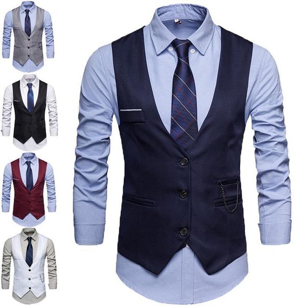 designer men vest mens casual suit v-necked slim fit vests black friday 2021 deals, Black;white
designer men vest mens casual suit v-necked slim fit vests black friday 2021 deals, Black;white