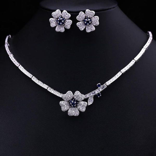 4 color select cubic zircon flower wedding bridal jewelry sets ,earrings /necklace,factory price, Silver
4 color select cubic zircon flower wedding bridal jewelry sets ,earrings /necklace,factory price, Silver