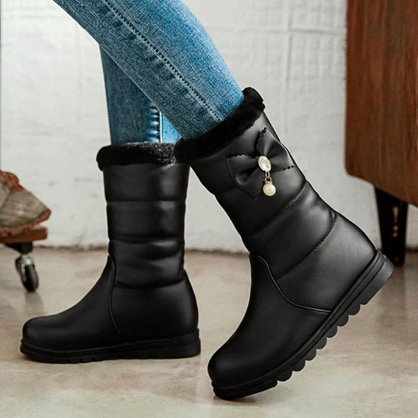 skidproof sole walking outdoor sweet bow tie for cold winter keep warm snow boots shoes women mid-calf boot, Black
skidproof sole walking outdoor sweet bow tie for cold winter keep warm snow boots shoes women mid-calf boot, Black