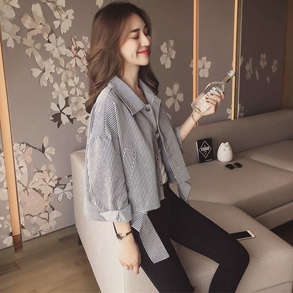 autumn new style lapel bottoming shirt striped jacket cardigan dress female student short slim t-shirt small coat
autumn new style lapel bottoming shirt striped jacket cardigan dress female student short slim t-shirt small coat