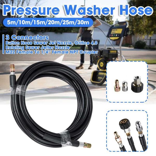 car washer high pressure hose 5/10/15/20/25/30m with 3 connectors m22 npt jetter hoses pipe cord
car washer high pressure hose 5/10/15/20/25/30m with 3 connectors m22 npt jetter hoses pipe cord