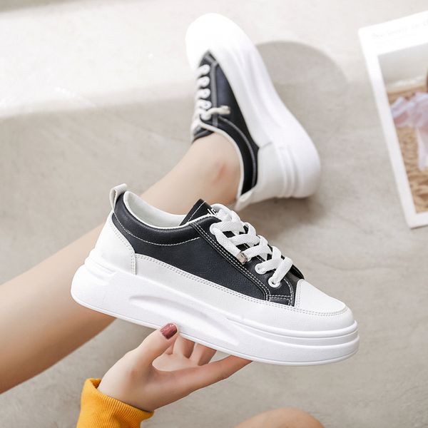 thick bottomed white shoes women's versatile flat casual sports shoes women shoes, Black;brown
thick bottomed white shoes women's versatile flat casual sports shoes women shoes, Black;brown
