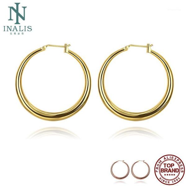 inalis copper earrings for women classic round loop 2 colors hoop earring elegant female fashion jewelry selling lover gift1, Golden;silver
inalis copper earrings for women classic round loop 2 colors hoop earring elegant female fashion jewelry selling lover gift1, Golden;silver