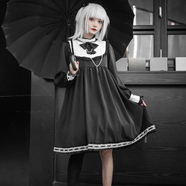 casual dresses gothic harajuku black dress women lolita kawaii lace vintage nun sister cosplay teen girl punk cute long sleeve princess, Black;gray
casual dresses gothic harajuku black dress women lolita kawaii lace vintage nun sister cosplay teen girl punk cute long sleeve princess, Black;gray