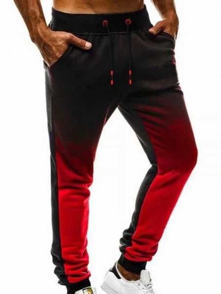 men ombre drawstring waist sweatpants v1ek#, Black