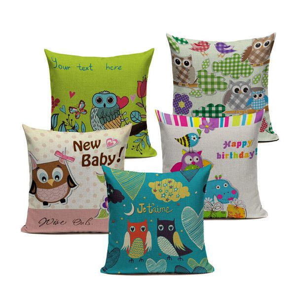 cartoon love owl pillowcase cotton linen valentine chair seat and back waist square cushion cover home textile capas para almofa
cartoon love owl pillowcase cotton linen valentine chair seat and back waist square cushion cover home textile capas para almofa