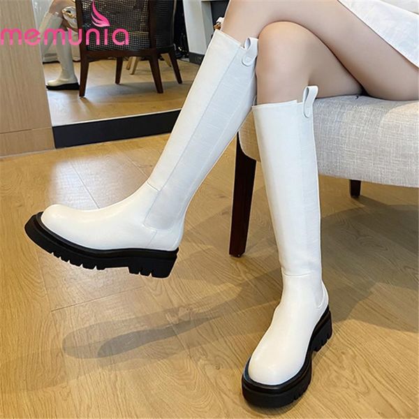 boots memunia 2021 arrival women square heels round toe ladies shoes autumn winter black white color knee high
boots memunia 2021 arrival women square heels round toe ladies shoes autumn winter black white color knee high