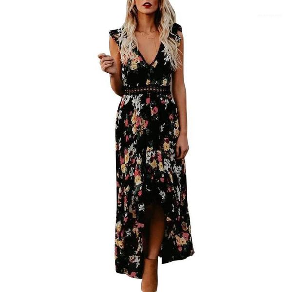 fashion women sleeveless floral print irregular hem backless long tank dress women v neck split dress floral print long summer1, Black;gray
fashion women sleeveless floral print irregular hem backless long tank dress women v neck split dress floral print long summer1, Black;gray