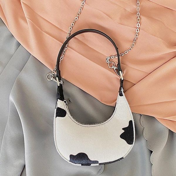 women chain totes shoulder bag youth ladies simple versatile bag fashion crescent cow printed messenger handbag
women chain totes shoulder bag youth ladies simple versatile bag fashion crescent cow printed messenger handbag