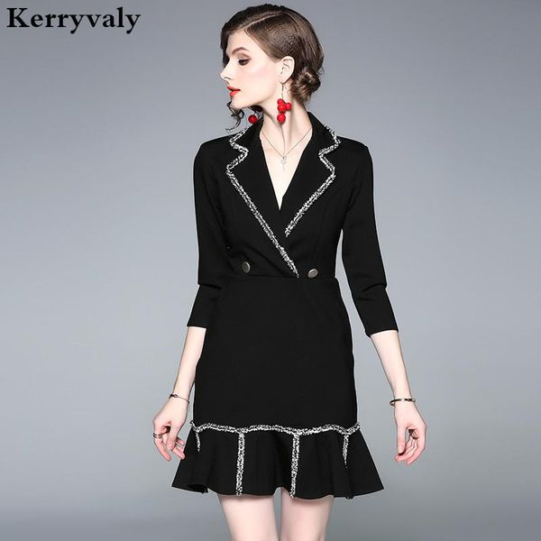 spring black suit fishtail blazer dress ropa mujer verano 2020 lotus leaf edge v-collar women dress vestidos mujer k8999, Black;gray
spring black suit fishtail blazer dress ropa mujer verano 2020 lotus leaf edge v-collar women dress vestidos mujer k8999, Black;gray