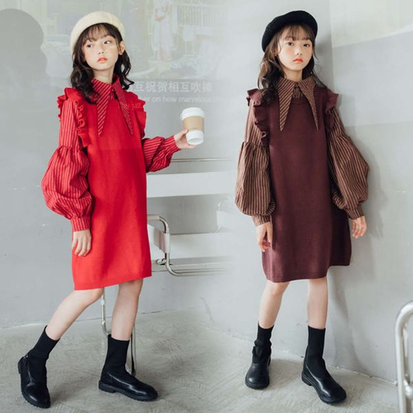 1997 girls' drs year's sweater autumn winter new korean children's wear fake two knitted skirts mori department, Red;yellow
1997 girls' drs year's sweater autumn winter new korean children's wear fake two knitted skirts mori department, Red;yellow