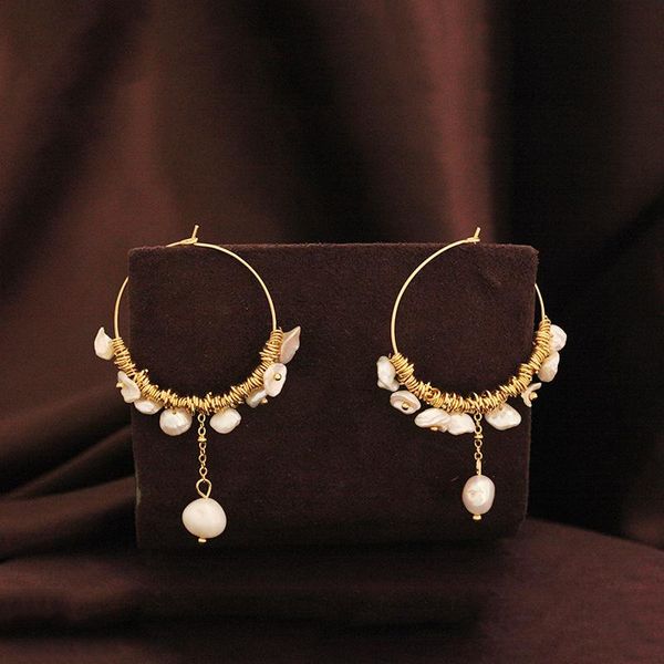 hoop & huggie korean style metal winding baroque earrings for women vintage freshwater pearl beads piercing jewelry eh018, Golden;silver
hoop & huggie korean style metal winding baroque earrings for women vintage freshwater pearl beads piercing jewelry eh018, Golden;silver