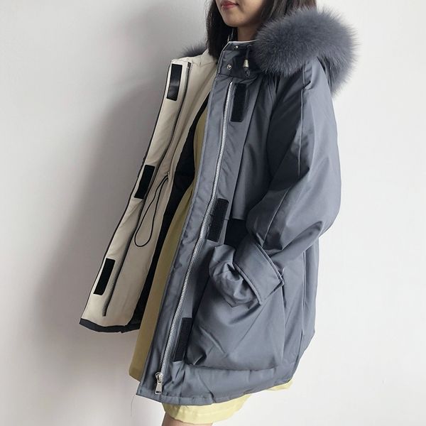 2021 new plus size winter jacket with natural real hood fur parkas long white down women's coat x2t1, Black
2021 new plus size winter jacket with natural real hood fur parkas long white down women's coat x2t1, Black