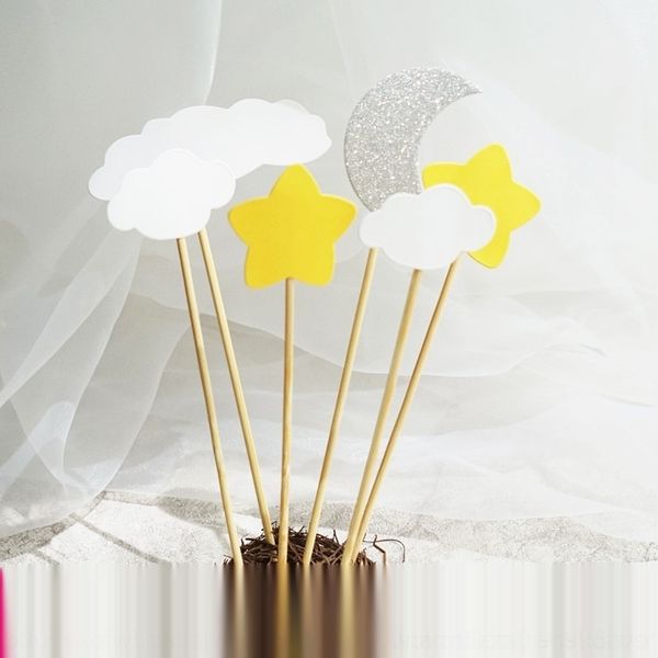 nxknv baking cakestars sparkling sparkling clouds crescent moon dessert table card baking decoration cakestars cake decoration clouds cresce