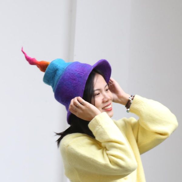 stingy brim hats wool felt hat women magic rainbow gradient color characteristic wizard's parent-child gift ladies green witch, Blue;gray
stingy brim hats wool felt hat women magic rainbow gradient color characteristic wizard's parent-child gift ladies green witch, Blue;gray