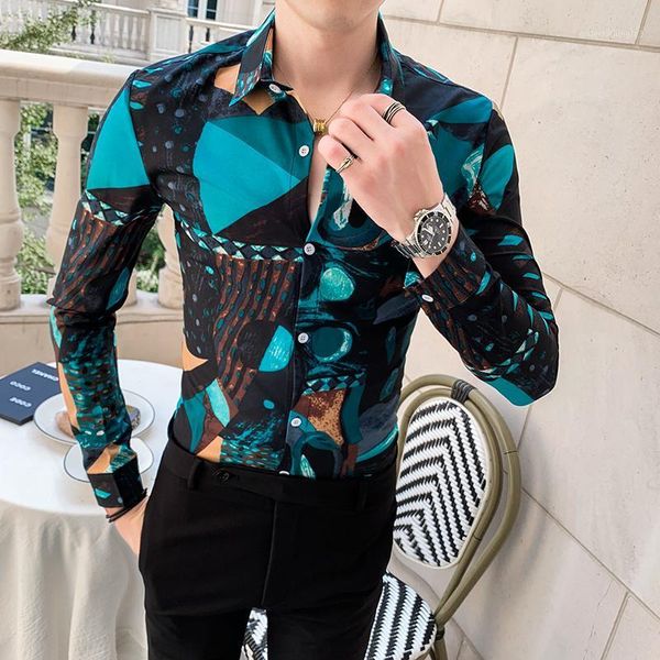 men's casual shirts 2021 designer print men shirt slim fit long sleeve dress night club tuxedo social clothes camisa masculina1, White;black
men's casual shirts 2021 designer print men shirt slim fit long sleeve dress night club tuxedo social clothes camisa masculina1, White;black