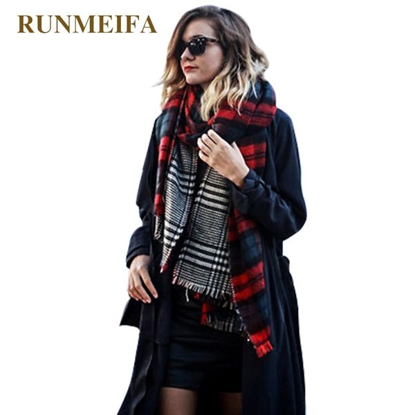 winter brand women's cashmere scarf plaid oversized double faced plaid multi function thicken warm cape shawl t200407, Blue;gray
winter brand women's cashmere scarf plaid oversized double faced plaid multi function thicken warm cape shawl t200407, Blue;gray