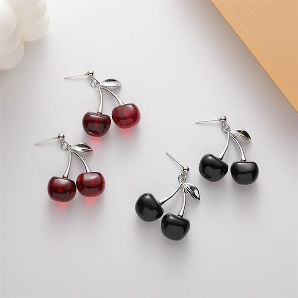 dangle & chandelier south korea's fashion personality fun black red cherry fruit pendant earrings japanese sweet cute resin women', Silver
dangle & chandelier south korea's fashion personality fun black red cherry fruit pendant earrings japanese sweet cute resin women', Silver
