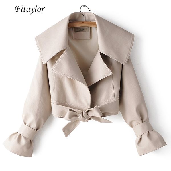 fitaylor autumn faux soft leather short jacket turndown collar coat women bow belt loose biker coat black red motorcycle outwear lj201125
fitaylor autumn faux soft leather short jacket turndown collar coat women bow belt loose biker coat black red motorcycle outwear lj201125