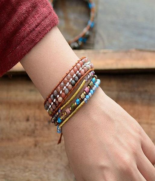 boho природные камни серебро цвет шариков кожа wrap браслет semi драгоценный камень из бисера манжета женщины тканые браслет dropshipping jl, Golden;silver 
boho природные камни серебро цвет шариков кожа wrap браслет semi драгоценный камень из бисера манжета женщины тканые браслет dropshipping jl, Golden;silver