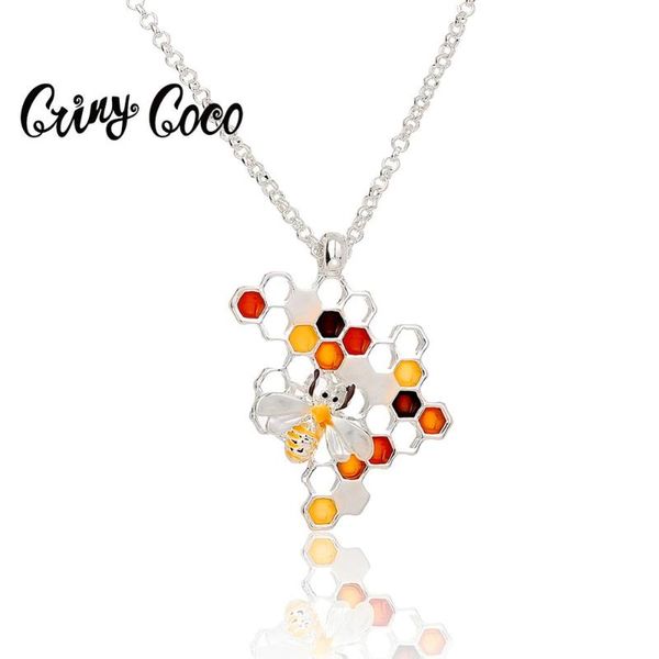 chains cring coco 2021 enamel bee pendants necklaces for women gold color hollow honeycomb chain choker necklace female birthday gifts, Silver
chains cring coco 2021 enamel bee pendants necklaces for women gold color hollow honeycomb chain choker necklace female birthday gifts, Silver