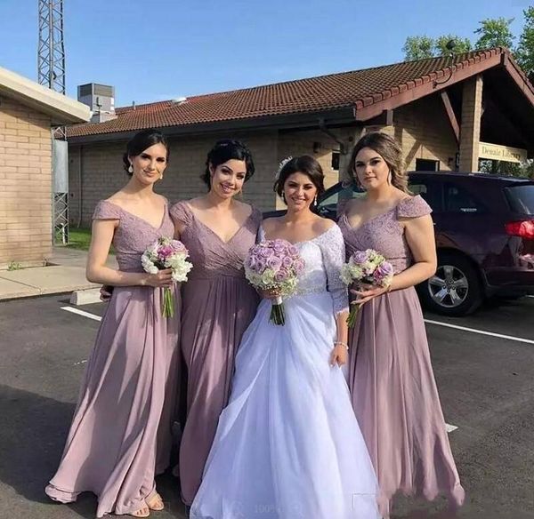 floor length chiffon bridesmaid dresses v neckline summer garden countryside wedding party maid of honor gowns custom made, White;pink
floor length chiffon bridesmaid dresses v neckline summer garden countryside wedding party maid of honor gowns custom made, White;pink