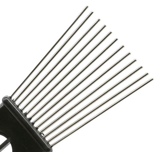 black plast fist handle afro brush stianless steel wide teeth metal hair pick af wmtaqu comb2010, Silver
black plast fist handle afro brush stianless steel wide teeth metal hair pick af wmtaqu comb2010, Silver
