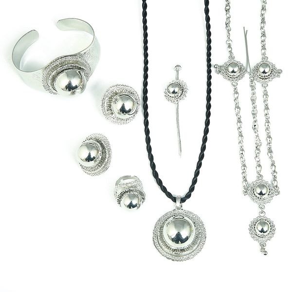 6pcs ethiopian necklaces bracelet earrings ring silver color habesha eritrean wedding jewelry sets for women, Black
6pcs ethiopian necklaces bracelet earrings ring silver color habesha eritrean wedding jewelry sets for women, Black