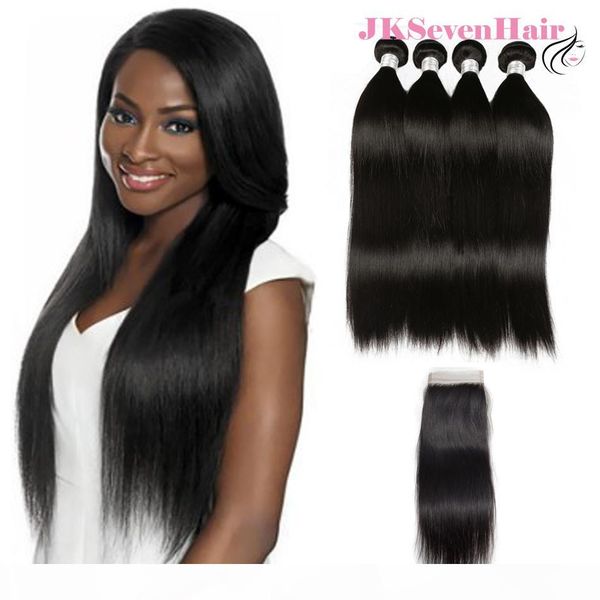 100% unprocessed brazilian virgin human hair bundles 4pcs with 4x4inch lace closure 12a grade straight malaysian peruvian indian hair wefts, Black
100% unprocessed brazilian virgin human hair bundles 4pcs with 4x4inch lace closure 12a grade straight malaysian peruvian indian hair wefts, Black