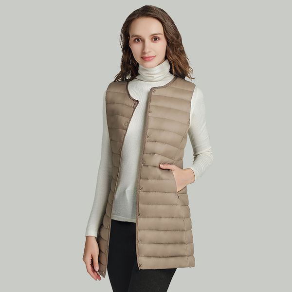 2021 new matt fabric long women's ultra light vest women waistcoat female down coat slim sleeveless without collar 0jk7, Black;white
2021 new matt fabric long women's ultra light vest women waistcoat female down coat slim sleeveless without collar 0jk7, Black;white