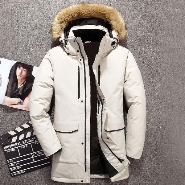 nature fur collar winter jacket men 90% white duck down men's medium long down jacket casual winter coat outerwear -40 degree1, Black
nature fur collar winter jacket men 90% white duck down men's medium long down jacket casual winter coat outerwear -40 degree1, Black
