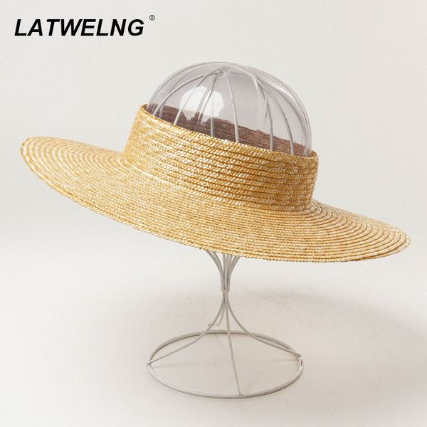 new handmade straw empty hats women summer big brim visor hat ladies sun protective beach hat wholesale s1208 c0123, Blue;gray
new handmade straw empty hats women summer big brim visor hat ladies sun protective beach hat wholesale s1208 c0123, Blue;gray