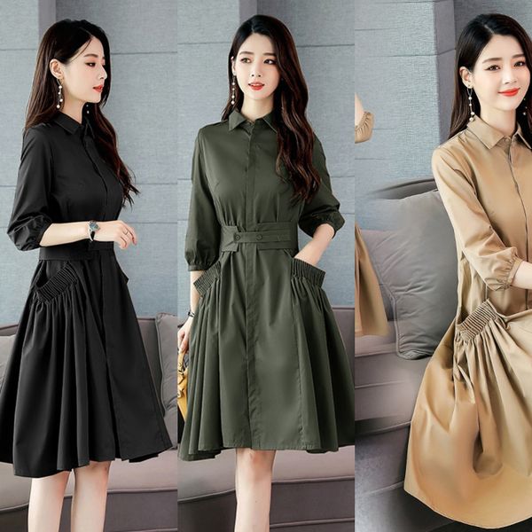 nine-quarter sleeve dress dresswindbreaker dresswomen's clothing autumn 2019 fashion korean style slim-fit temperament feminine trench, Gray
nine-quarter sleeve dress dresswindbreaker dresswomen's clothing autumn 2019 fashion korean style slim-fit temperament feminine trench, Gray
