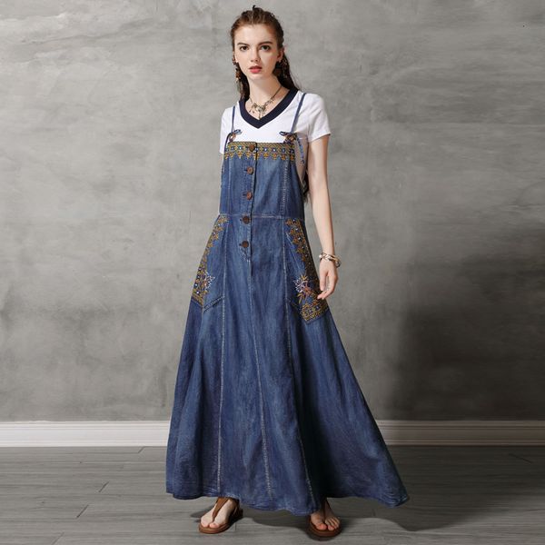 women's 2021 black friday summer new denim suspenders and large swing dress, embroidery loose dress 82171, White
women's 2021 black friday summer new denim suspenders and large swing dress, embroidery loose dress 82171, White