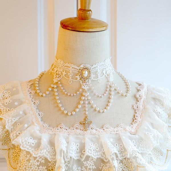 beadings pearl lolita white lace necklace choker cross harajuku cosplay costumes1, Golden;silver
beadings pearl lolita white lace necklace choker cross harajuku cosplay costumes1, Golden;silver