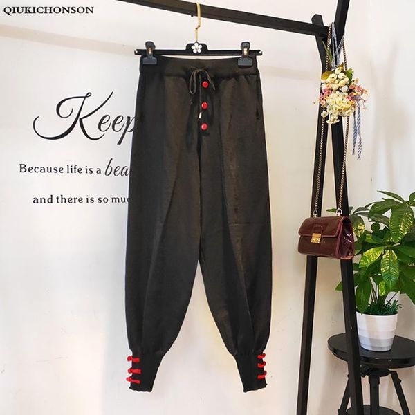 women's pants & capris korean style women jogger 2021 spring autumn high waist harem black casual breasted plus size knitted sweatpants, Black;white
women's pants & capris korean style women jogger 2021 spring autumn high waist harem black casual breasted plus size knitted sweatpants, Black;white