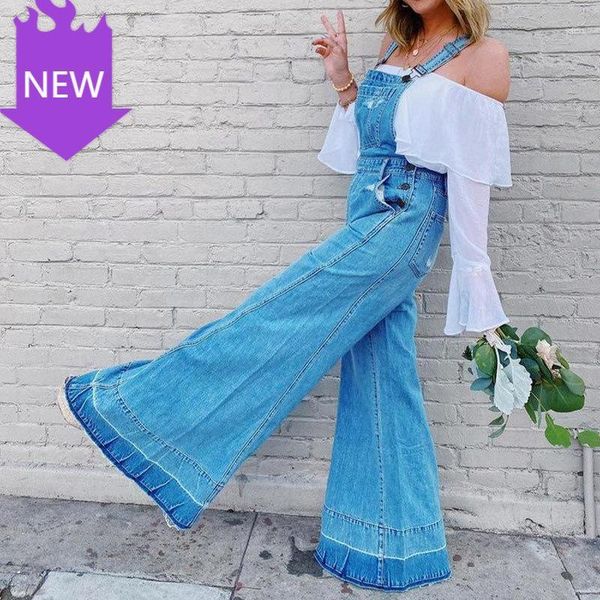 hole long flare wide pants female new floor-length streetwear ladies jeans autumn buttons pockets denim strap women's overalls1, Blue
hole long flare wide pants female new floor-length streetwear ladies jeans autumn buttons pockets denim strap women's overalls1, Blue