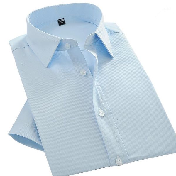 summer new men's business white shirt short sleeve shirt1, White;black