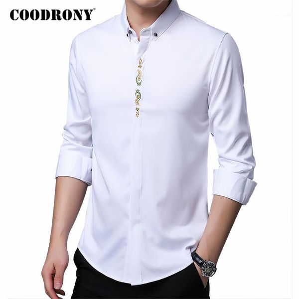 men's casual shirts coodrony brand cotton shirt men clothing spring autumn arrivals long sleeve business dress c60761, White;black
men's casual shirts coodrony brand cotton shirt men clothing spring autumn arrivals long sleeve business dress c60761, White;black