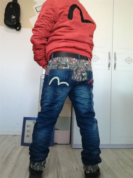 eh · md® men's stitching jeans embroidered carp chinese print cuffed cat whiskers dark blue cotton hip-hop pants slim 2020 new q0105, Black;white
eh · md® men's stitching jeans embroidered carp chinese print cuffed cat whiskers dark blue cotton hip-hop pants slim 2020 new q0105, Black;white