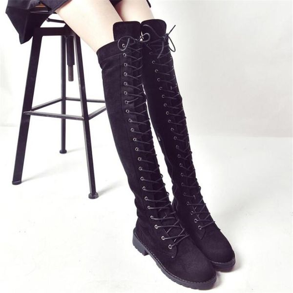 boots 2021 flock leather women over the knee lace up high heels autumn woman shoes winter size 34-43, Black
boots 2021 flock leather women over the knee lace up high heels autumn woman shoes winter size 34-43, Black