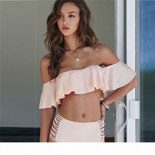 2018 ruffle bikini off shoulder bikinis women bandeau swimwear thong biquini high waist swimsuit bathing suit plus size beach wear, White;black
2018 ruffle bikini off shoulder bikinis women bandeau swimwear thong biquini high waist swimsuit bathing suit plus size beach wear, White;black