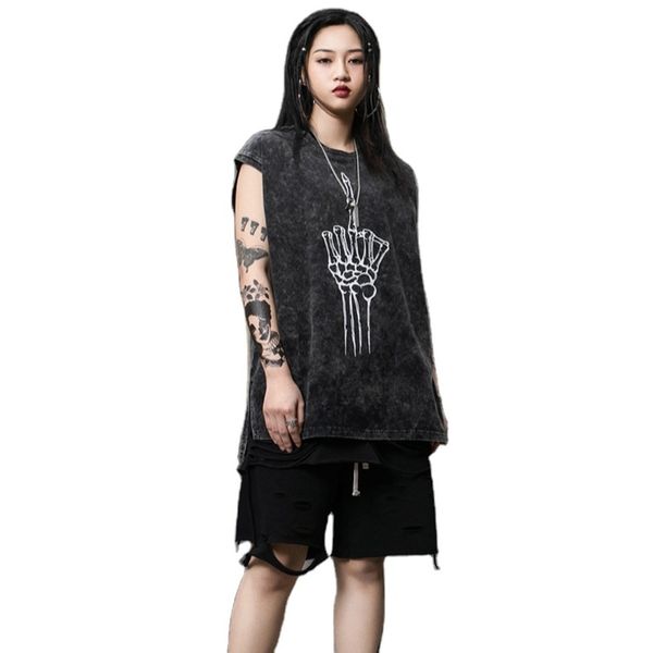 frayed summer high street skull print waistcoat european and american split loose vest t-shirt men, Black
frayed summer high street skull print waistcoat european and american split loose vest t-shirt men, Black