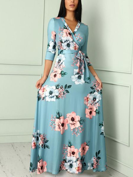 elegant women long dress three quarter sleeve v neck robe femme party vestidos oversize plus size women bandage maxi dress, Black;gray
elegant women long dress three quarter sleeve v neck robe femme party vestidos oversize plus size women bandage maxi dress, Black;gray
