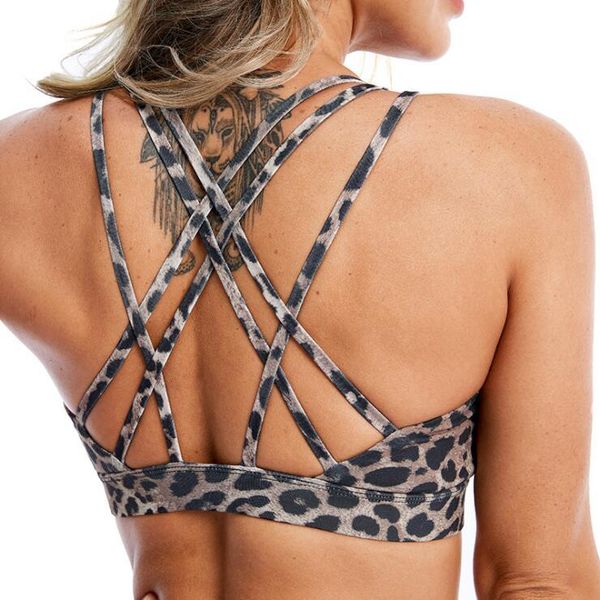 women high impact yoga bra strappy yoga cropped leopard sports bra women sportswear fitness gym tank running shirt, White;black
women high impact yoga bra strappy yoga cropped leopard sports bra women sportswear fitness gym tank running shirt, White;black