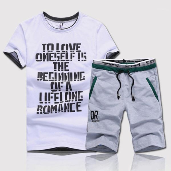 new style summer 2 piece men's set fitness clothes man casual o-neck letters printed t-shirt+ drawstring shorts man fitness set1, Gray
new style summer 2 piece men's set fitness clothes man casual o-neck letters printed t-shirt+ drawstring shorts man fitness set1, Gray