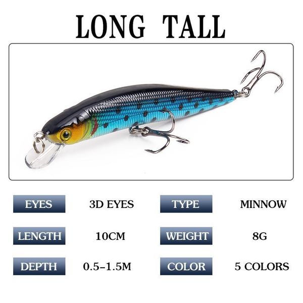1pcs 8.2g 10cm hard bait minnow fishing lures bass trolling artificial hard bait crankbait carp fishin jllymk
1pcs 8.2g 10cm hard bait minnow fishing lures bass trolling artificial hard bait crankbait carp fishin jllymk